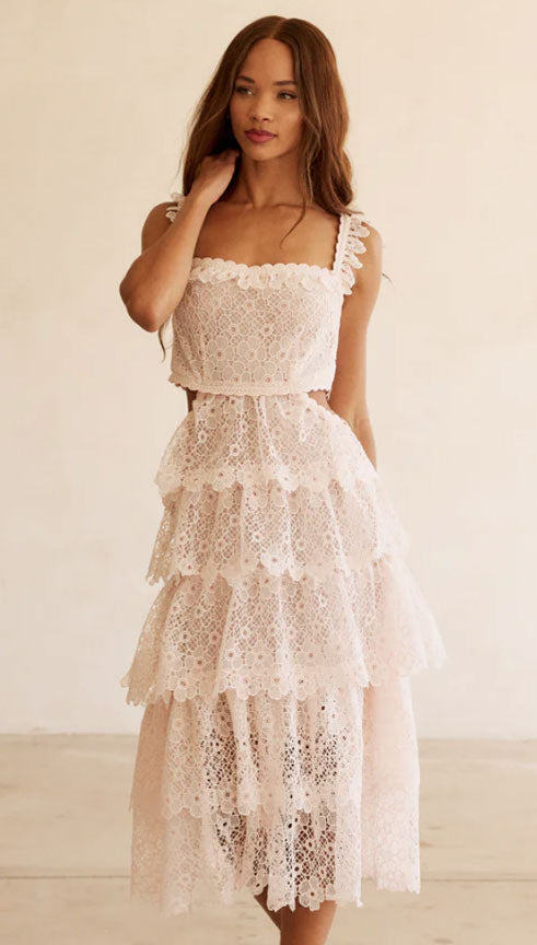 chinese dress ladies Fitted Lace Wedding Dress & Removable Overskirt – Tux-USA® main image 0