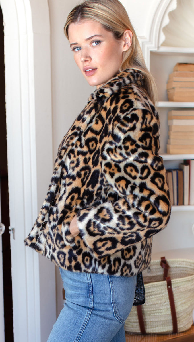 Emerson Fry Leopard Faux Fur Jacket | Vintage-Inspired Luxury