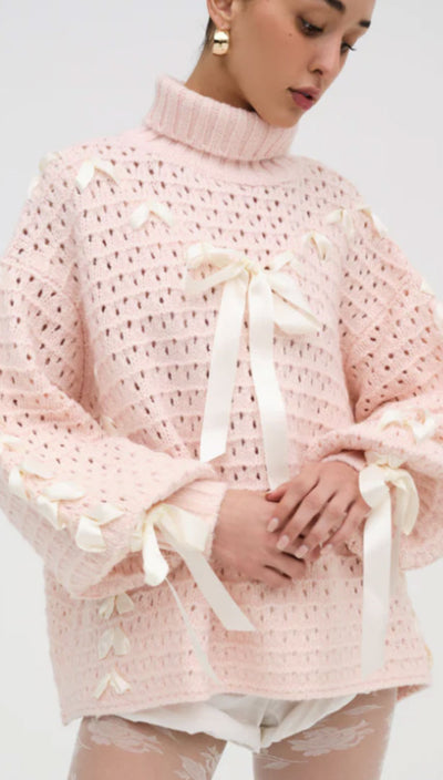 For Love and Lemons | Liberty Oversized Sweater in Pink 