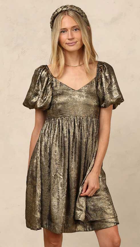 noralee gold dress Isabella Dress | Gold