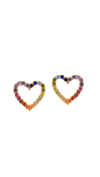 Tai Jewelry Rainbow Heart Earrings