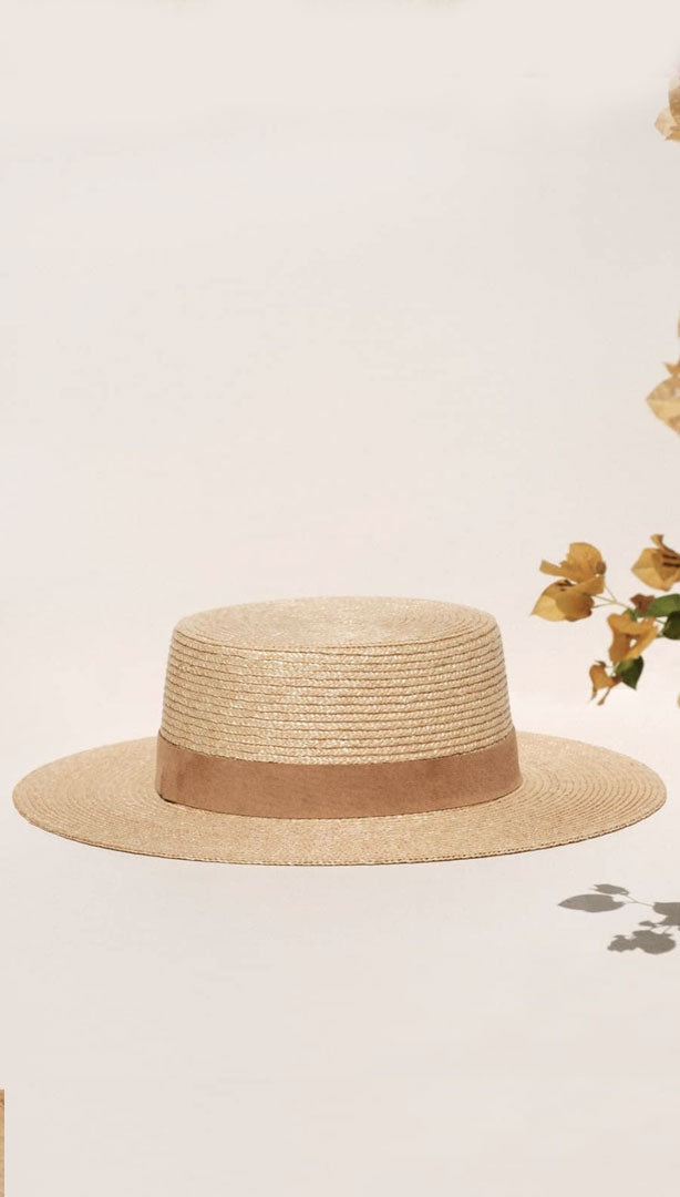 Lack Of Color Spencer Boater Straw Hat w/ Suede Band Small THE SPENCER BOATER SUEDE | Lack Of Color Straw Hat  main image 4