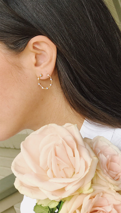 Tai Jewelry Opal Circle Earrings