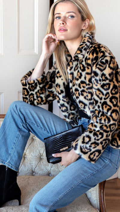 Emerson Fry Leopard Faux Fur Jacket
