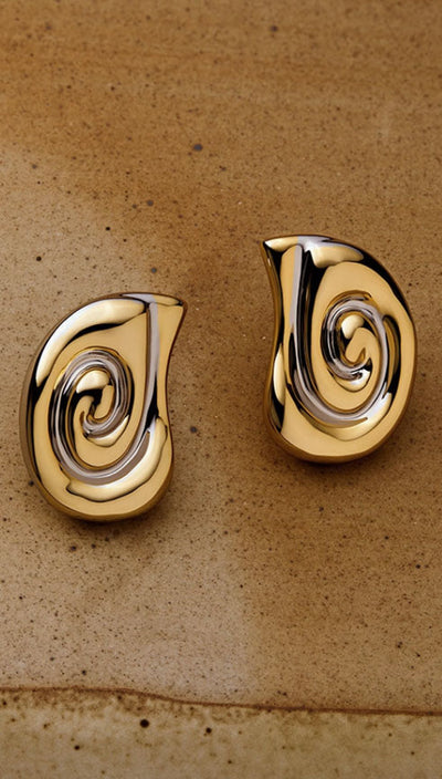 The Two-Tone Coquille Studs | LUV AJ