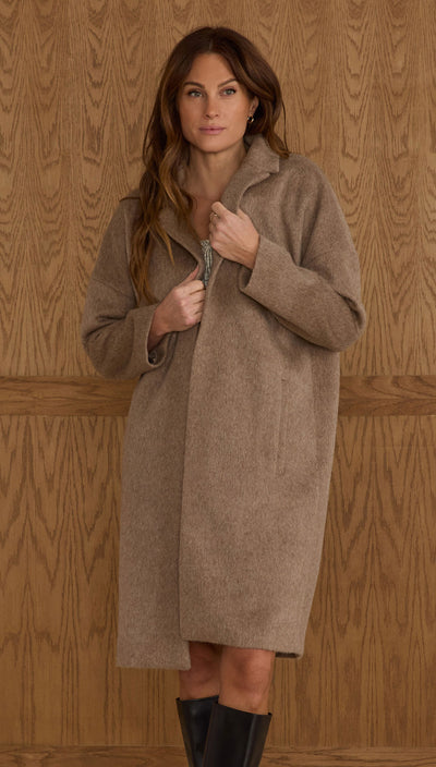 Presley Longline Coat | Camel | Rylee + Cru