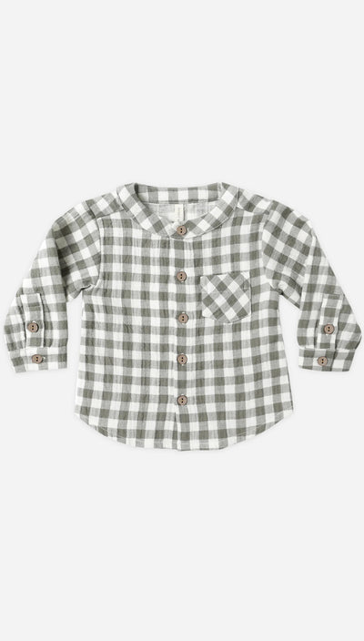 Quincy Mae Milo Shirt — Forest Check