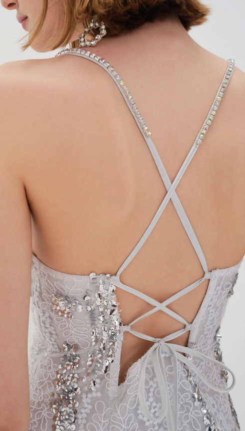 For Love and Lemons Silver Mini Dress | New Years Eve Dress – Nouveau ...