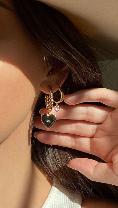 Emmy heart hoop earrings | five and two jewelry