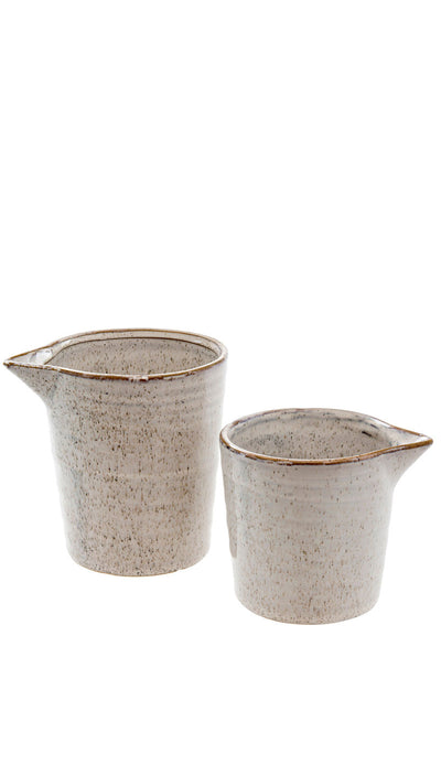 Stoneware Spouted Pitchers - Set of 2