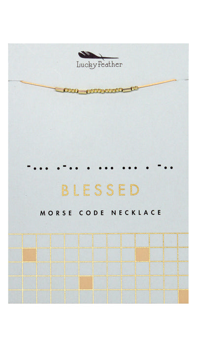Morse Code BLESSED Necklace | Lucky Feather