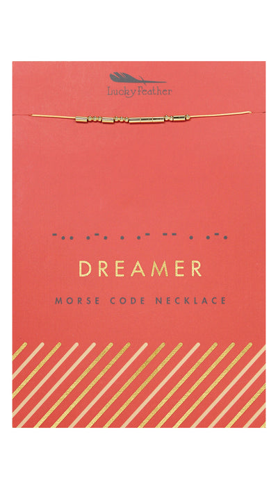 Morse Code DREAMER Necklace | Lucky Feather
