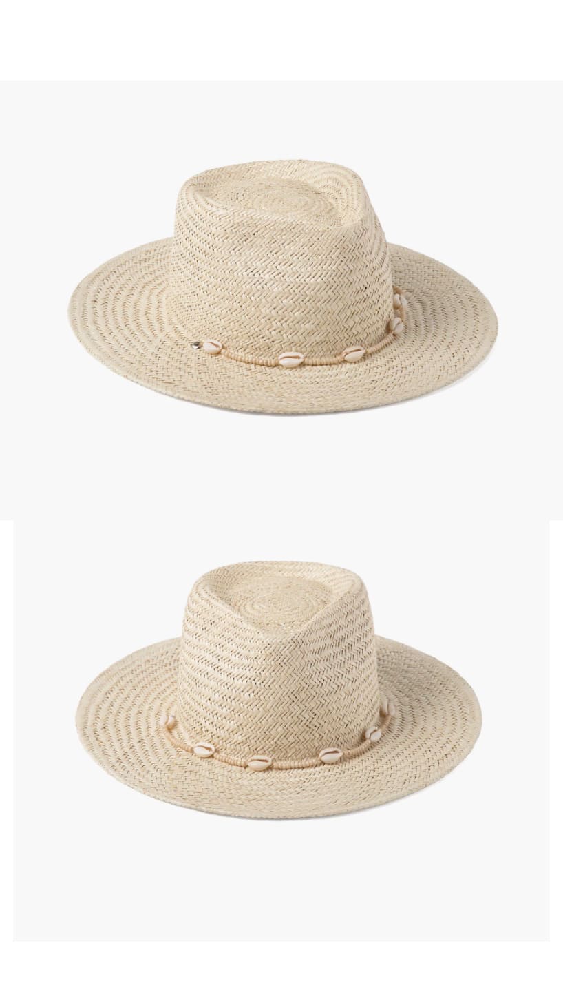 Fedora Straw Hat - Seashells