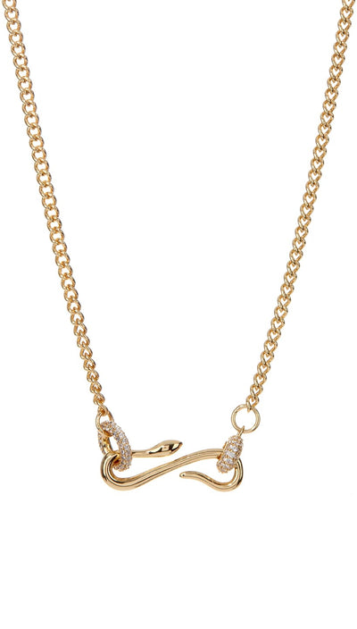 LUV AJ Pave Snake Pendant Charm Necklace