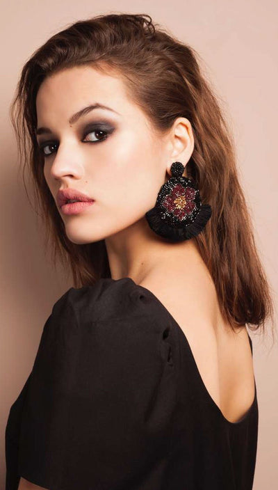 Poppy Medallion Earrings | Olivia Dar