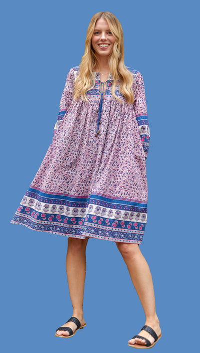 Pink Chicken Jade Peasant Block Print Midi Dress Mommy + Me